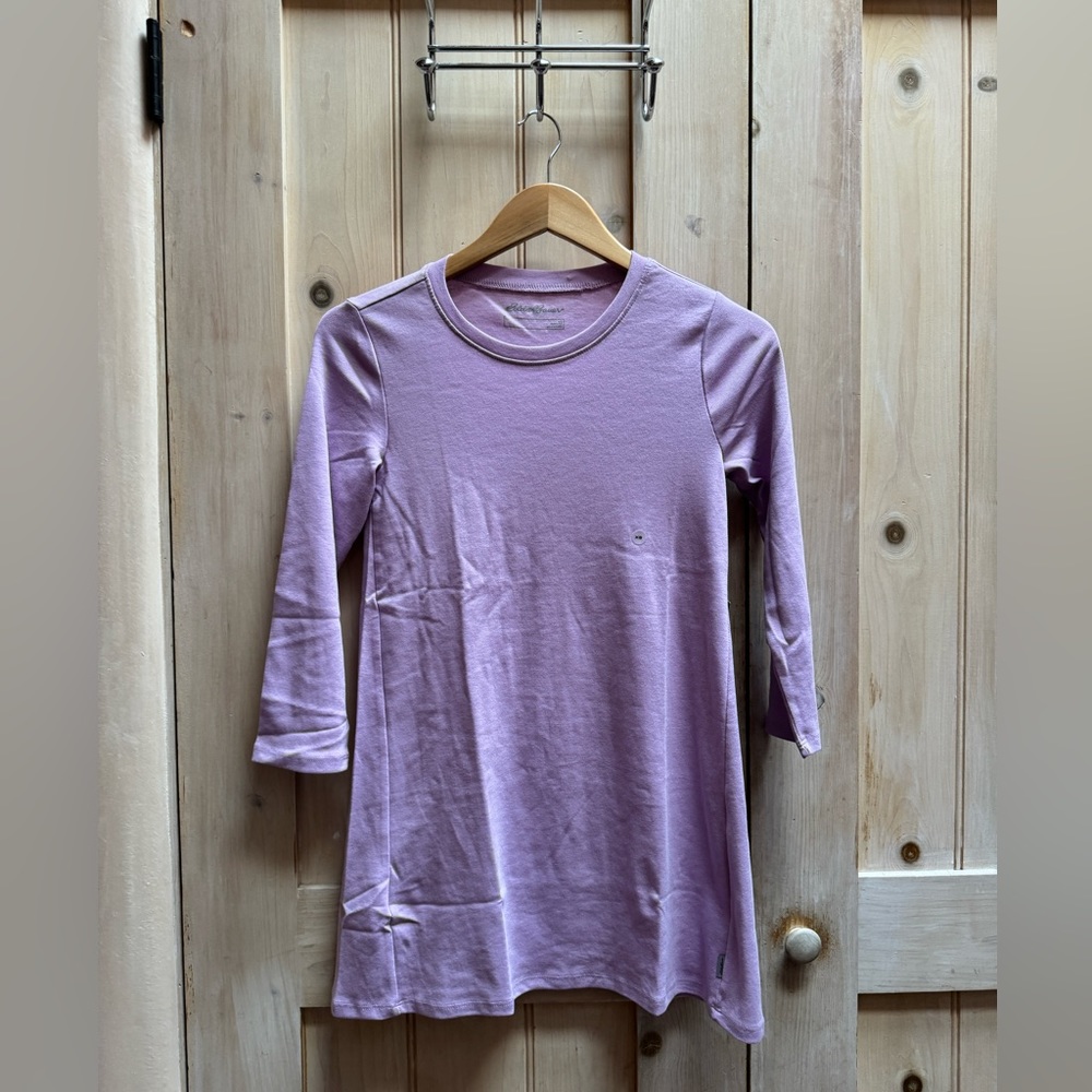 NWT Eddie Bauer 3QTR CREW TUNIC Top - Orchid Size XS